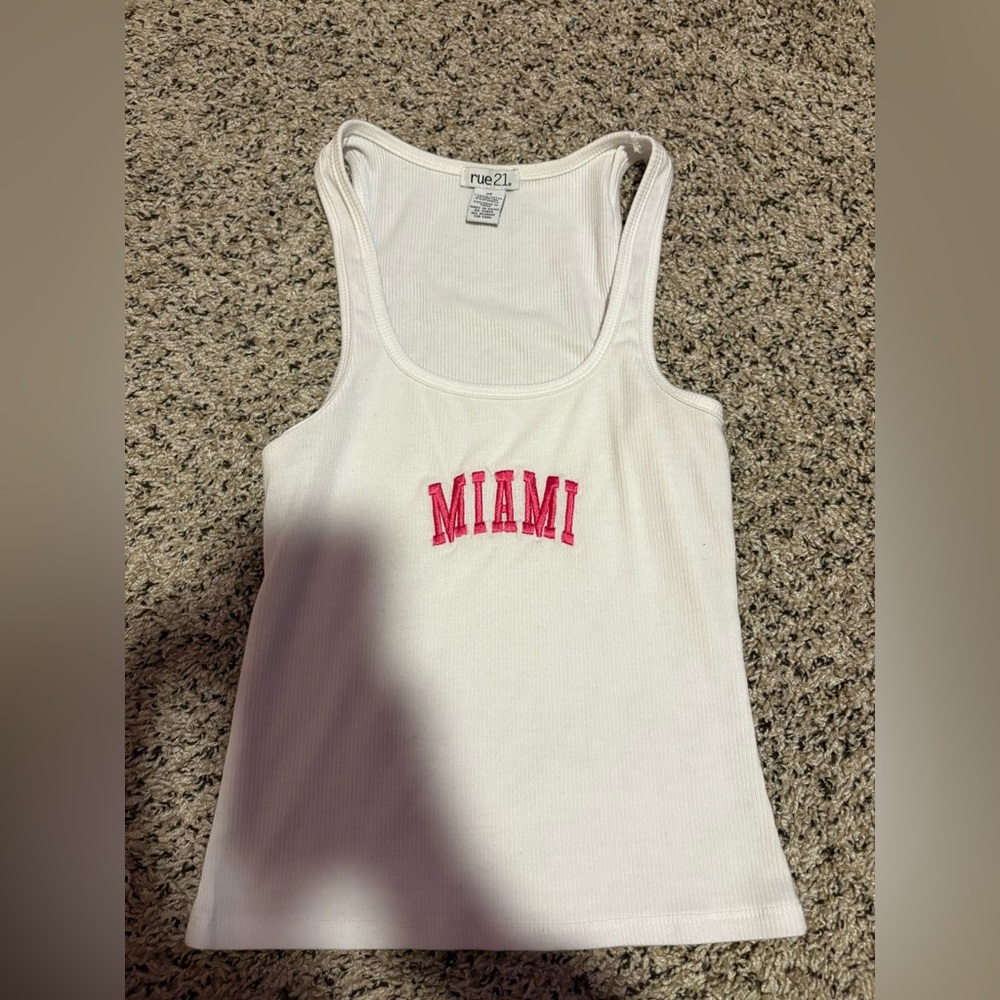 Rue21 Miami White Tank Top